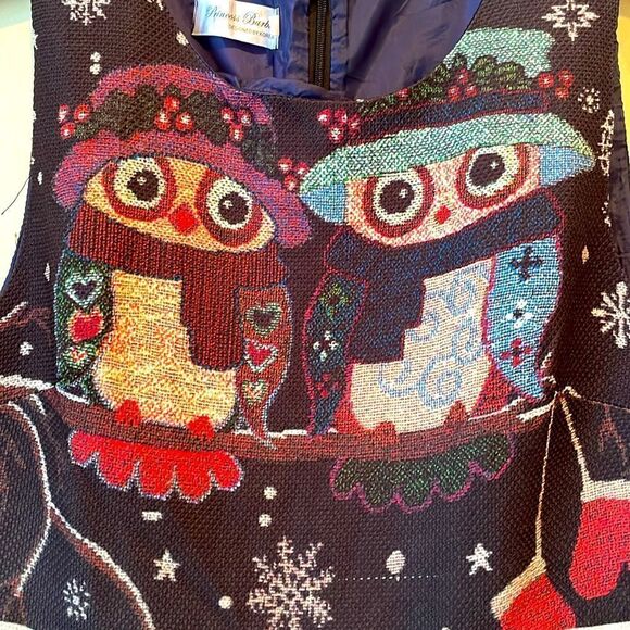Dress with Owls  Sleeveless Women's Size Large - Picture 3 of 7